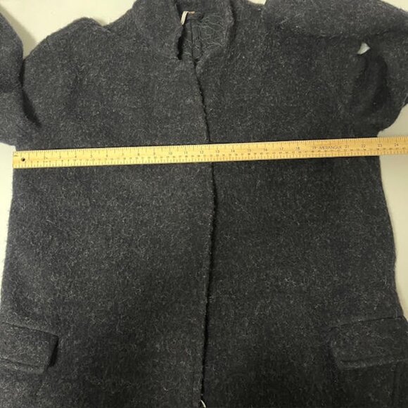 Free People Brushed Wool Oversized Coat Deep Navy Medium - Picture 12 of 14